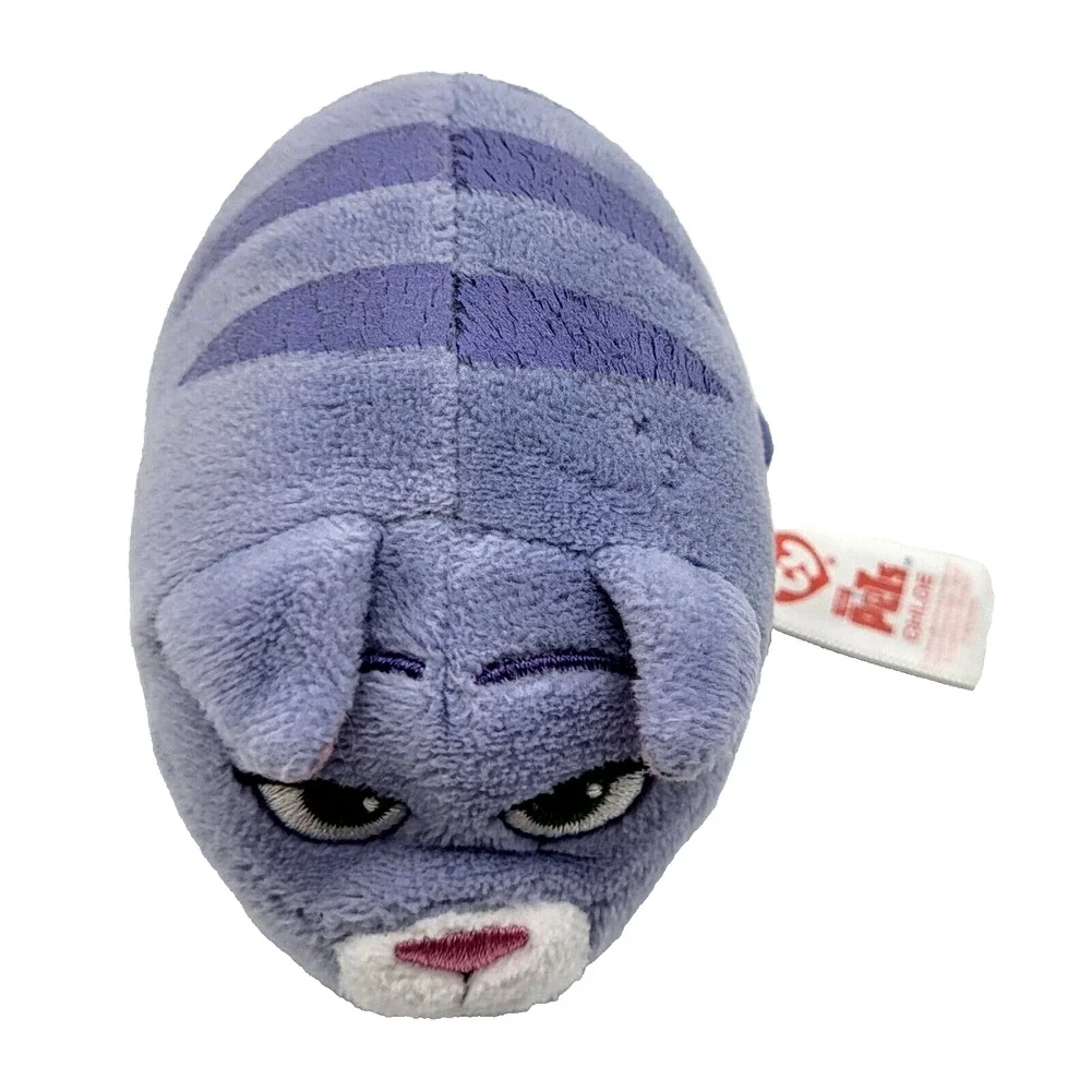 TY Teeny Secret Life of Pets Chloe Cat Plush Purple Stuffed Animal Figure 4
